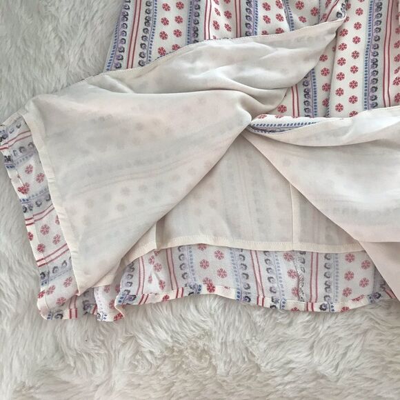 JETSET DIARIES Mini Wrap Dress Floral Print Spaghetti Strap Cream Medium New - Picture 9 of 12